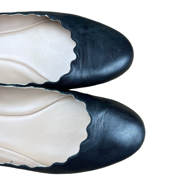 Chloé Lauren Ballet Scalloped Flats in Black Leather - Picture 4 of 9